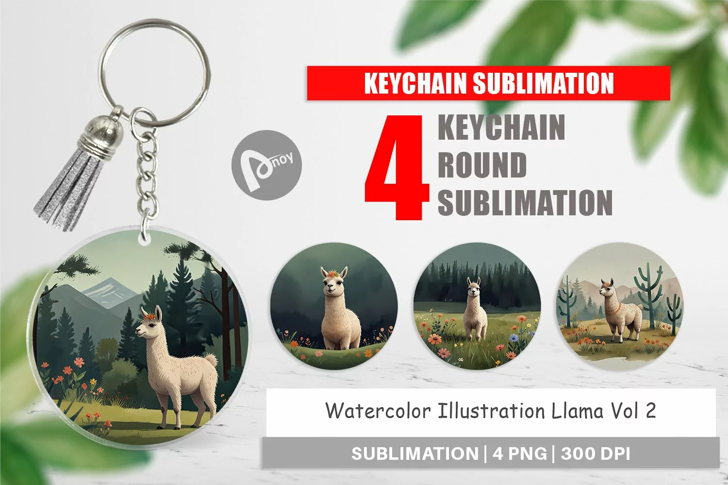 Keychain Illustration Llama product image 1