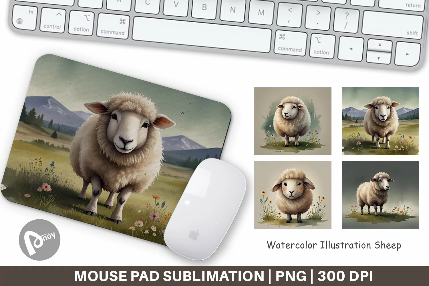 Mouse Pad Illustration Sheep product image 1