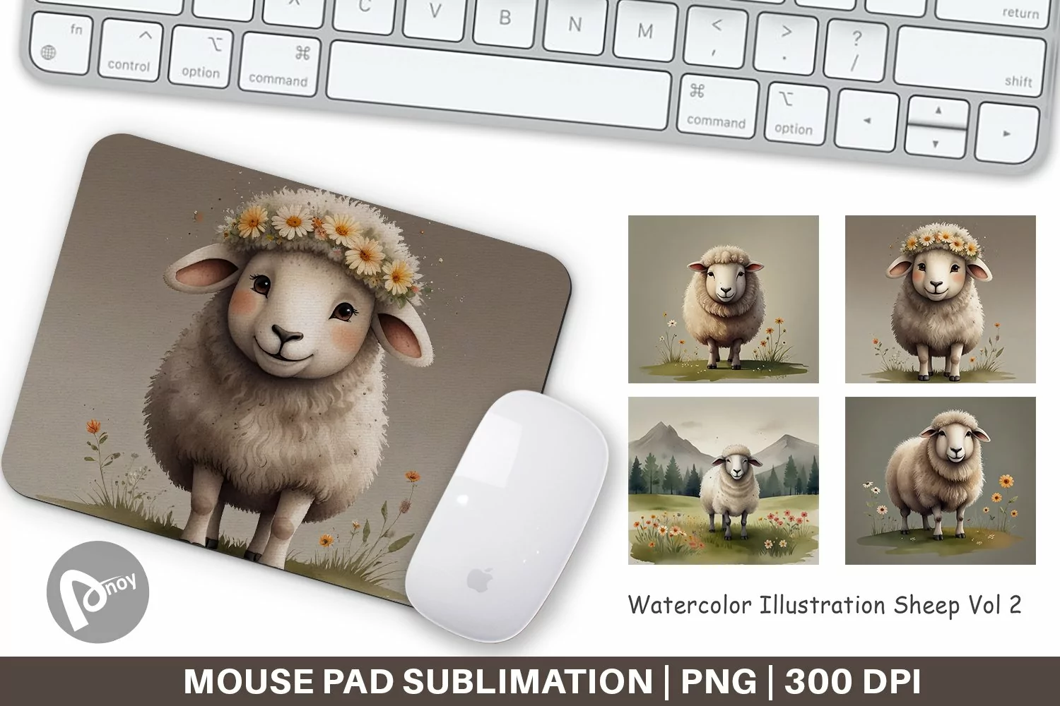 Mouse Pad Illustration Sheep product image 1