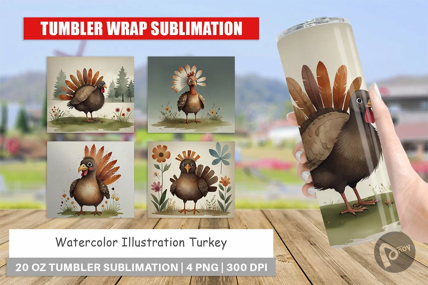 Tumbler Wrap Illustration Turkey product image 1