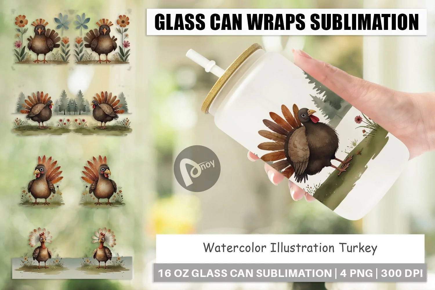 Glass Can Wraps Illustration Turkey product image 1