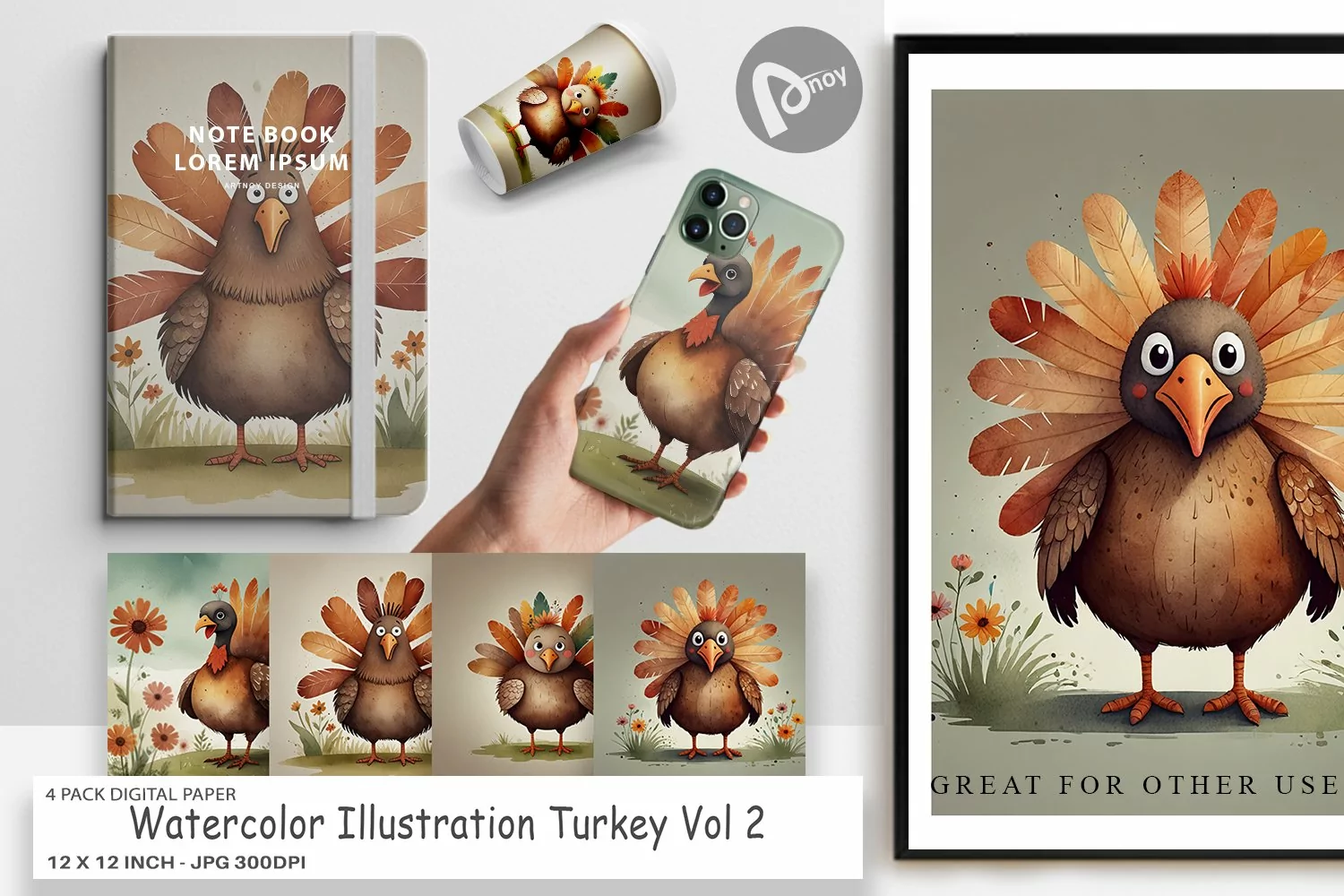 Digital Paper Illustration Turkey product image 1