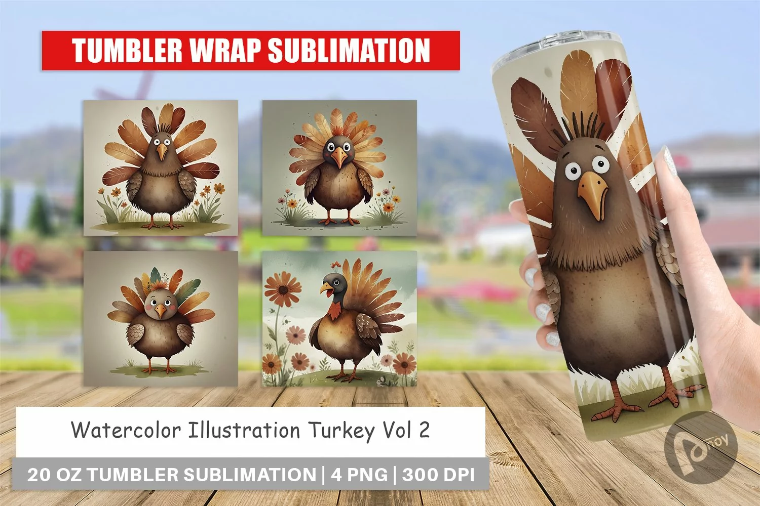 Tumbler Wrap Illustration Turkey product image 1