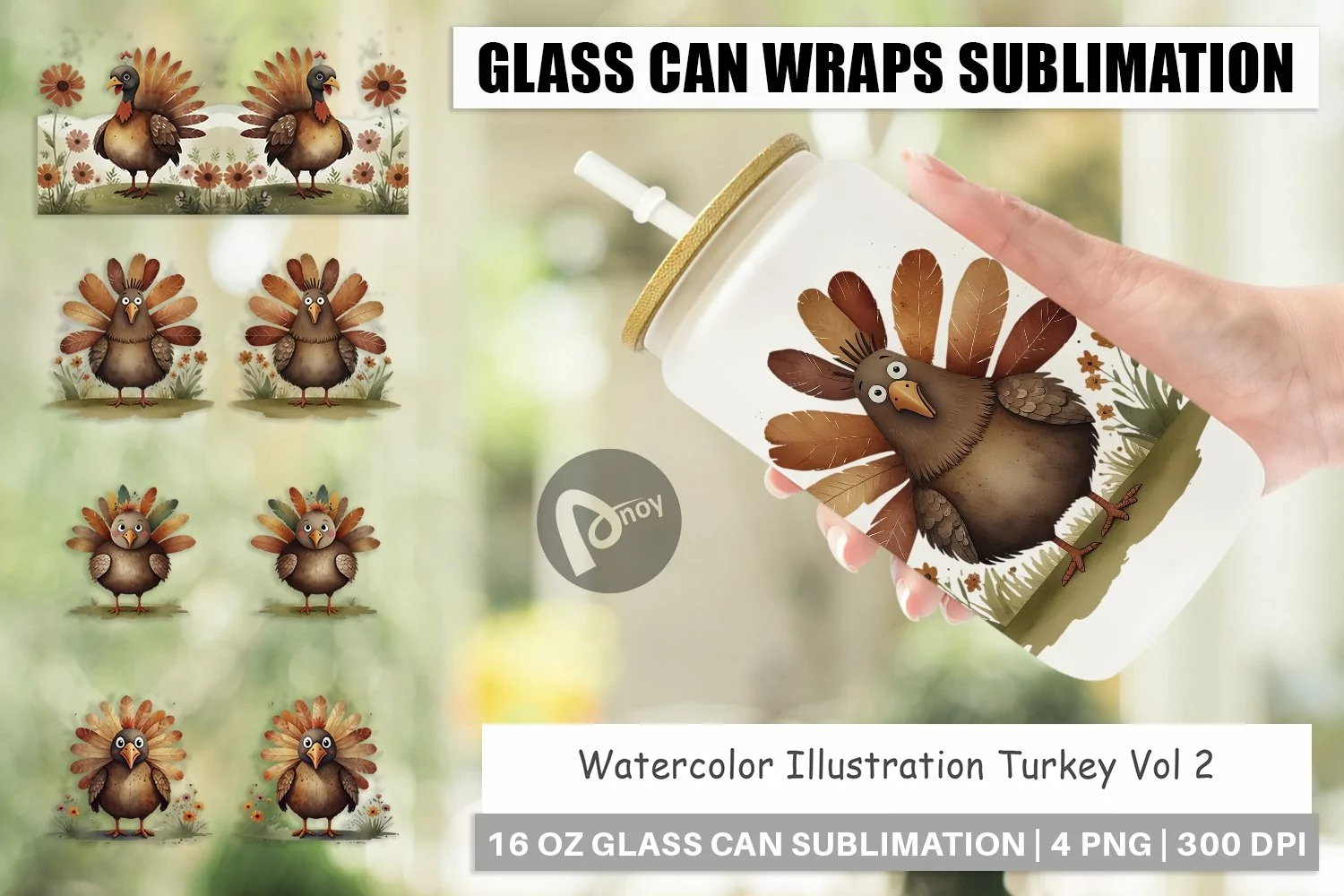 Glass Can Wraps Illustration Turkey product image 1