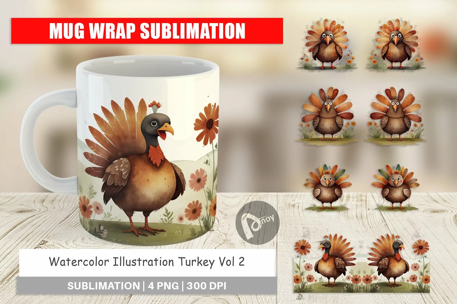 Mug Wrap Design Illustration Turkey product image 1