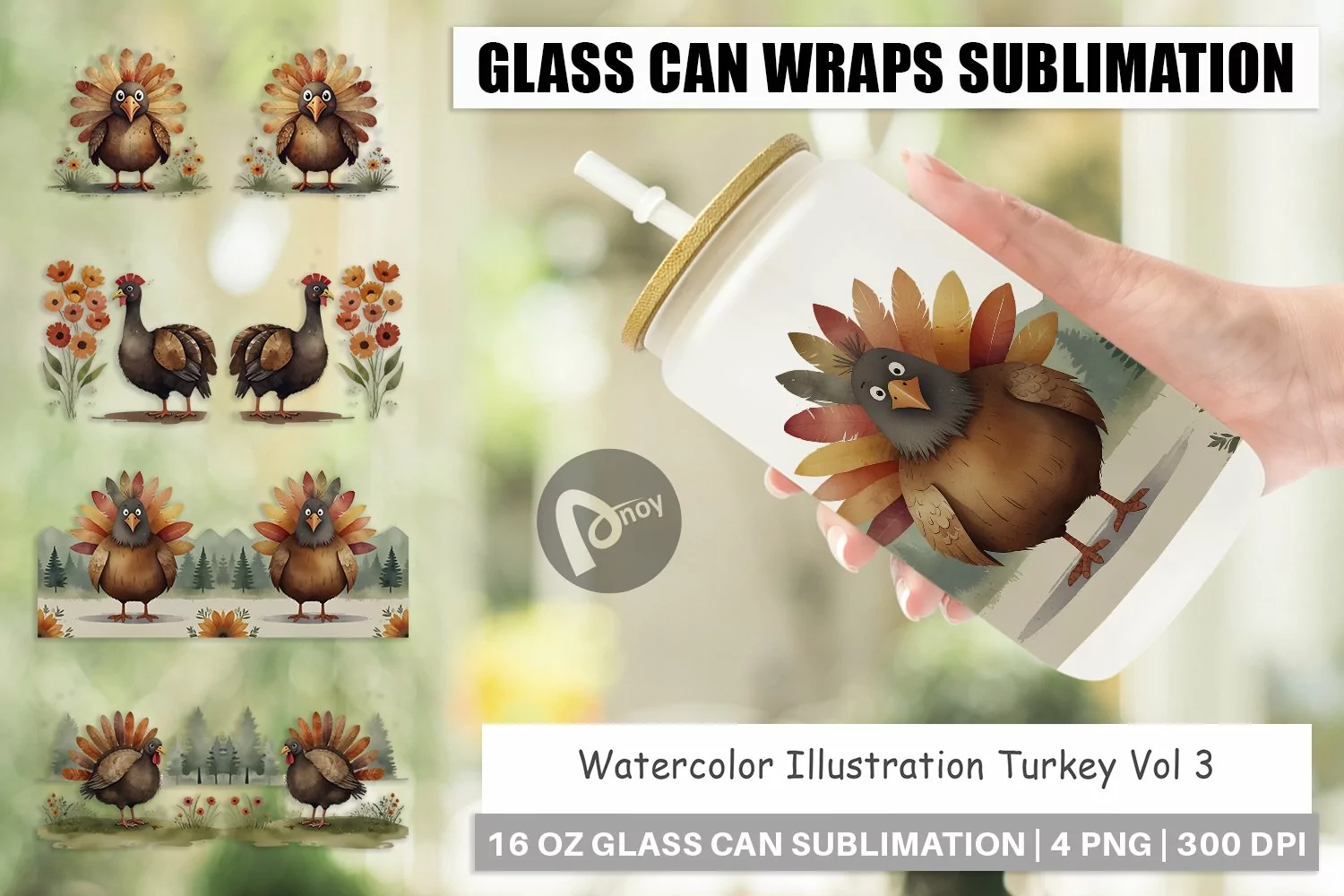 Glass Can Wraps Illustration Turkey product image 1