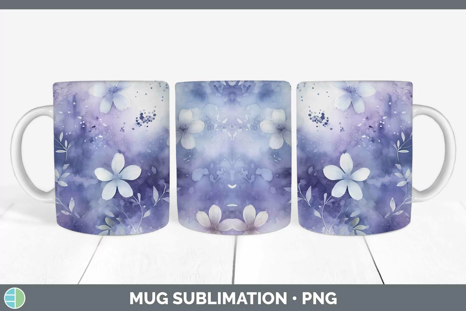 GorgeousWatercolor Mug Wrap design.