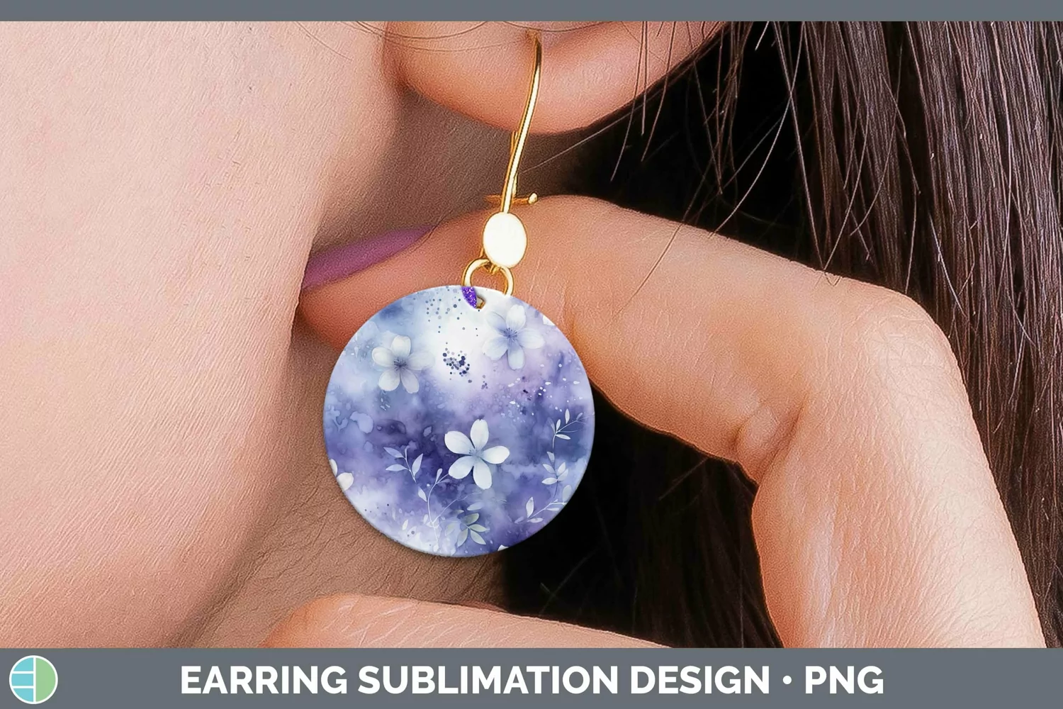 GorgeousWatercolor Round Earrings design.