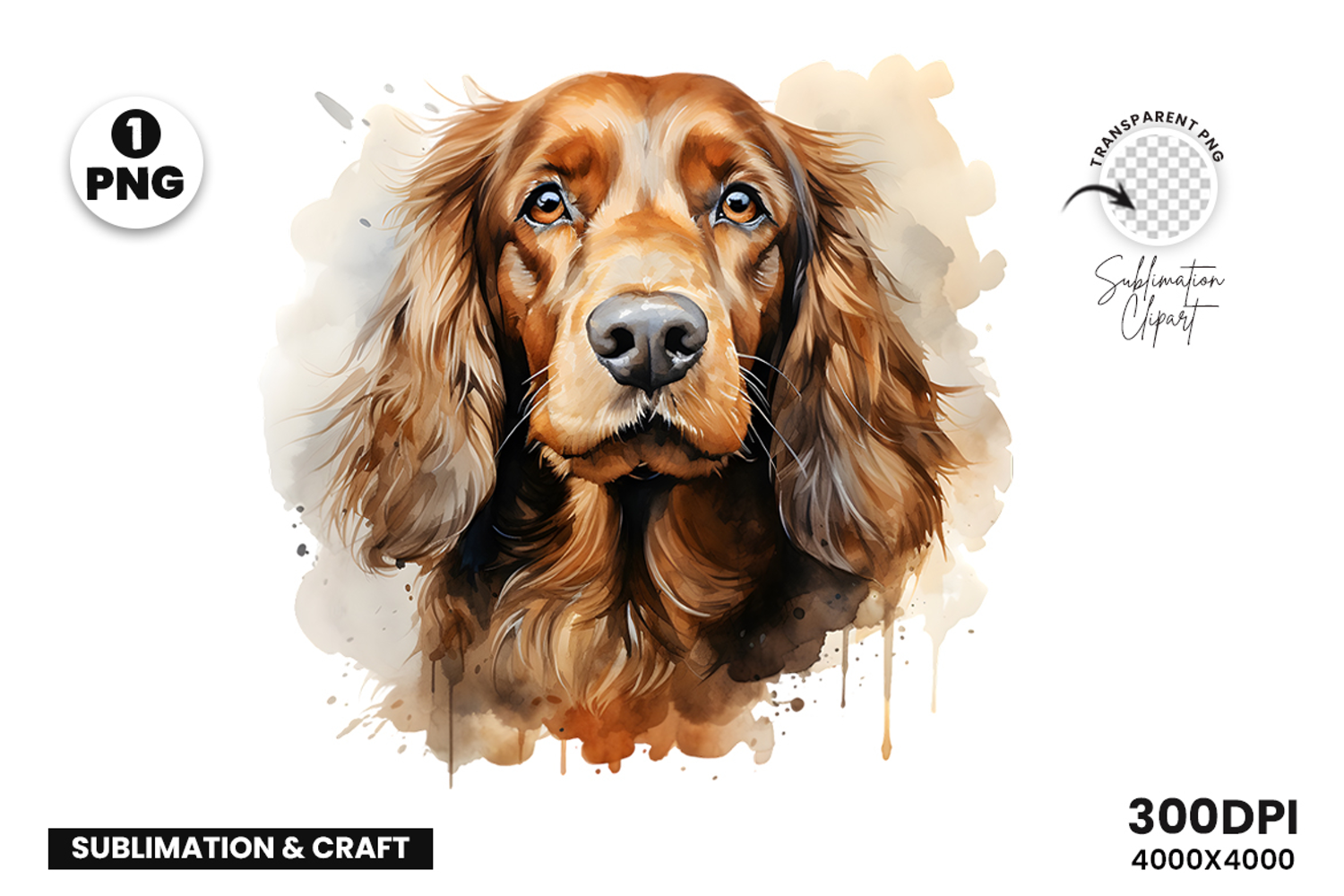 watercolor irish setter clipart, irish setter png, irish setter sublimation design, dog clipart watercolor, setter dog printable art, pet lover sublimation, cute irish setter png, irish setter digital illustration, red setter dog clipart, hunting dog desi