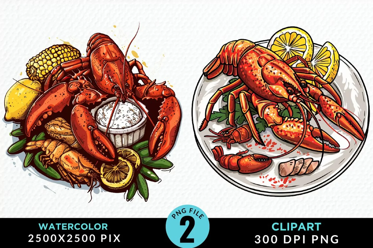 Watercolor Italian Food Graphics Clipart product image 1