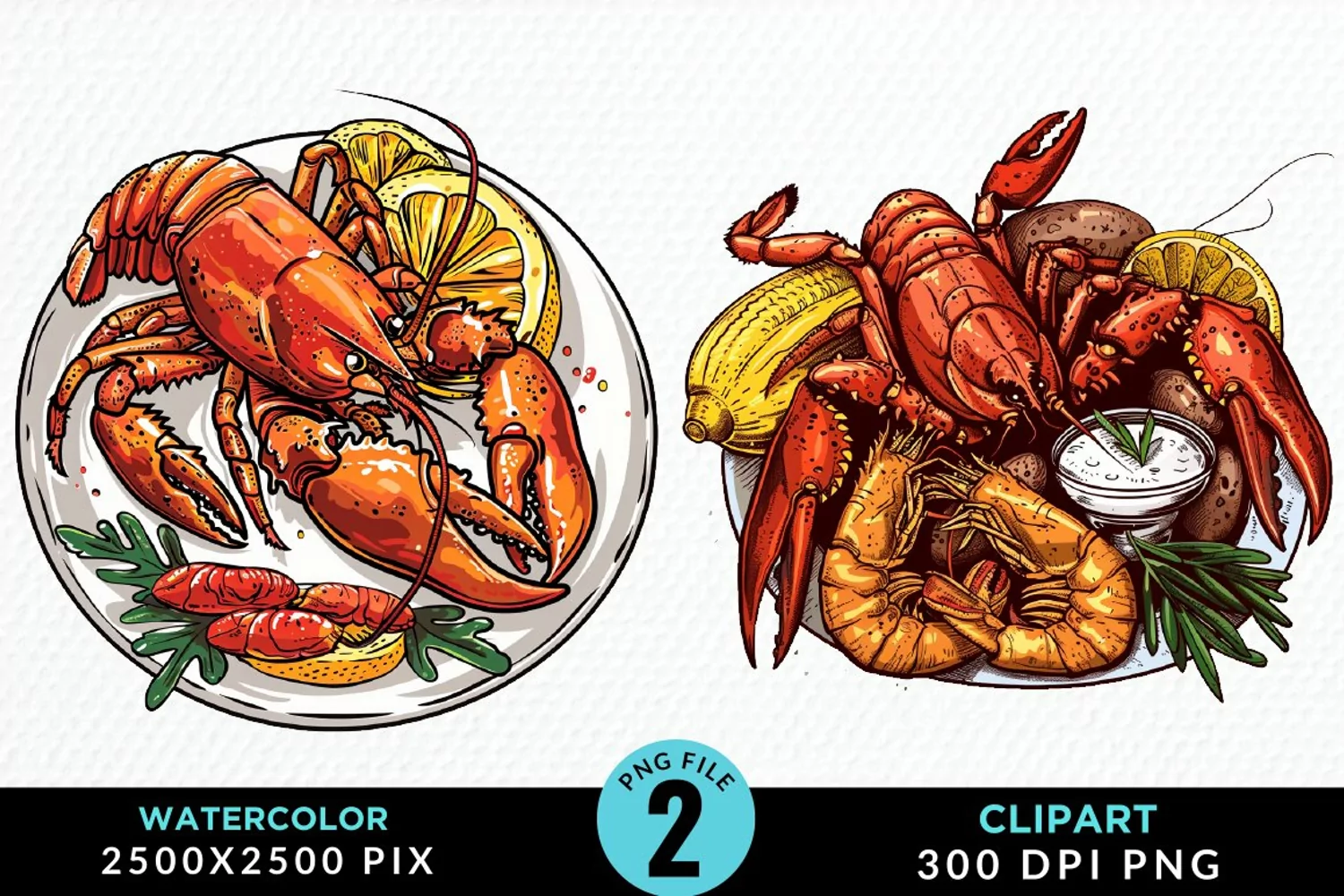 Watercolor Italian Food Image Clipart product image 1