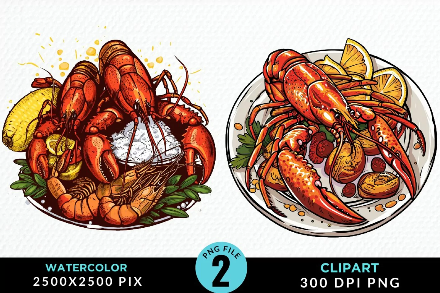 Watercolor Italian Food Graphics Clipart product image 1