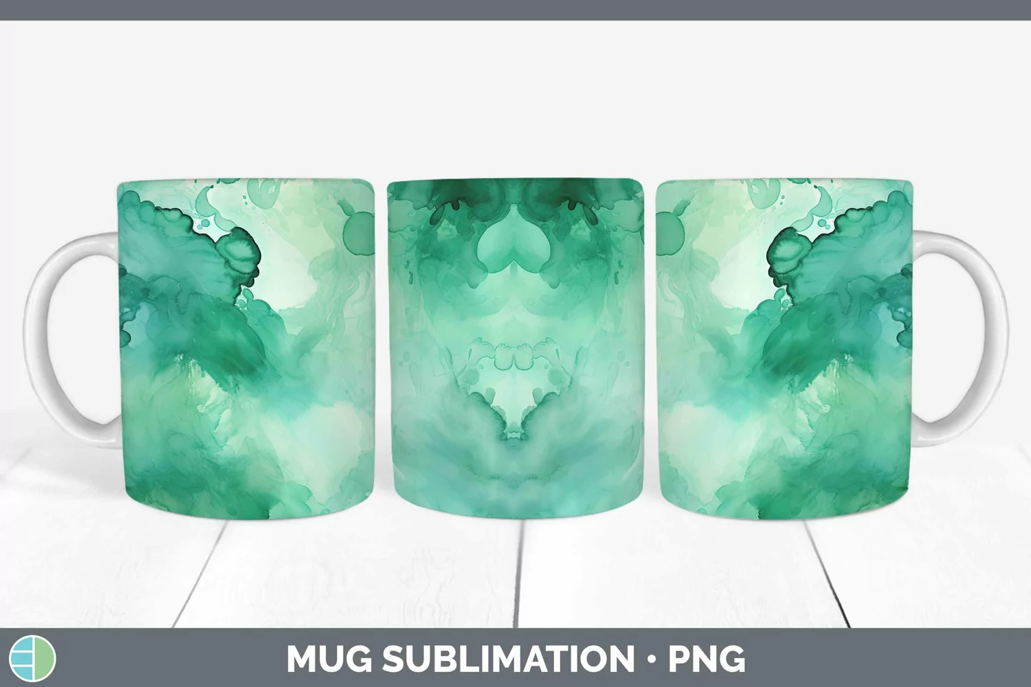 GorgeousWatercolor Mug Wrap design.