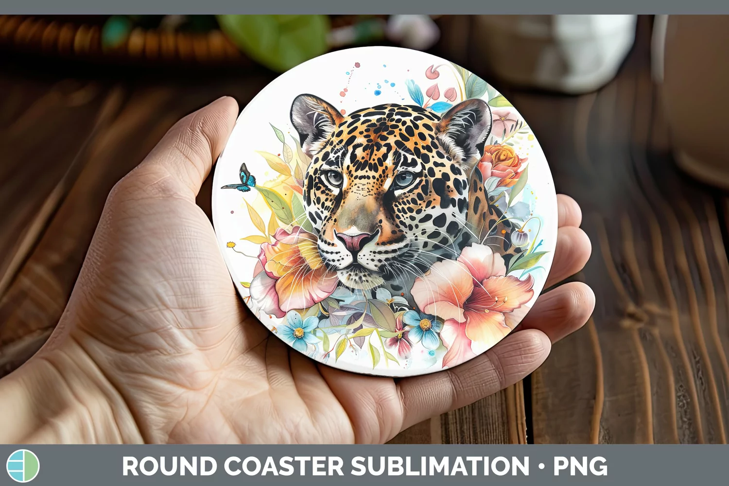 GorgeousWatercolor Round Coaster design.