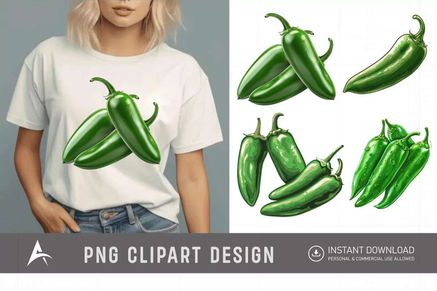 Watercolor Jalapeno Clipart product image 1