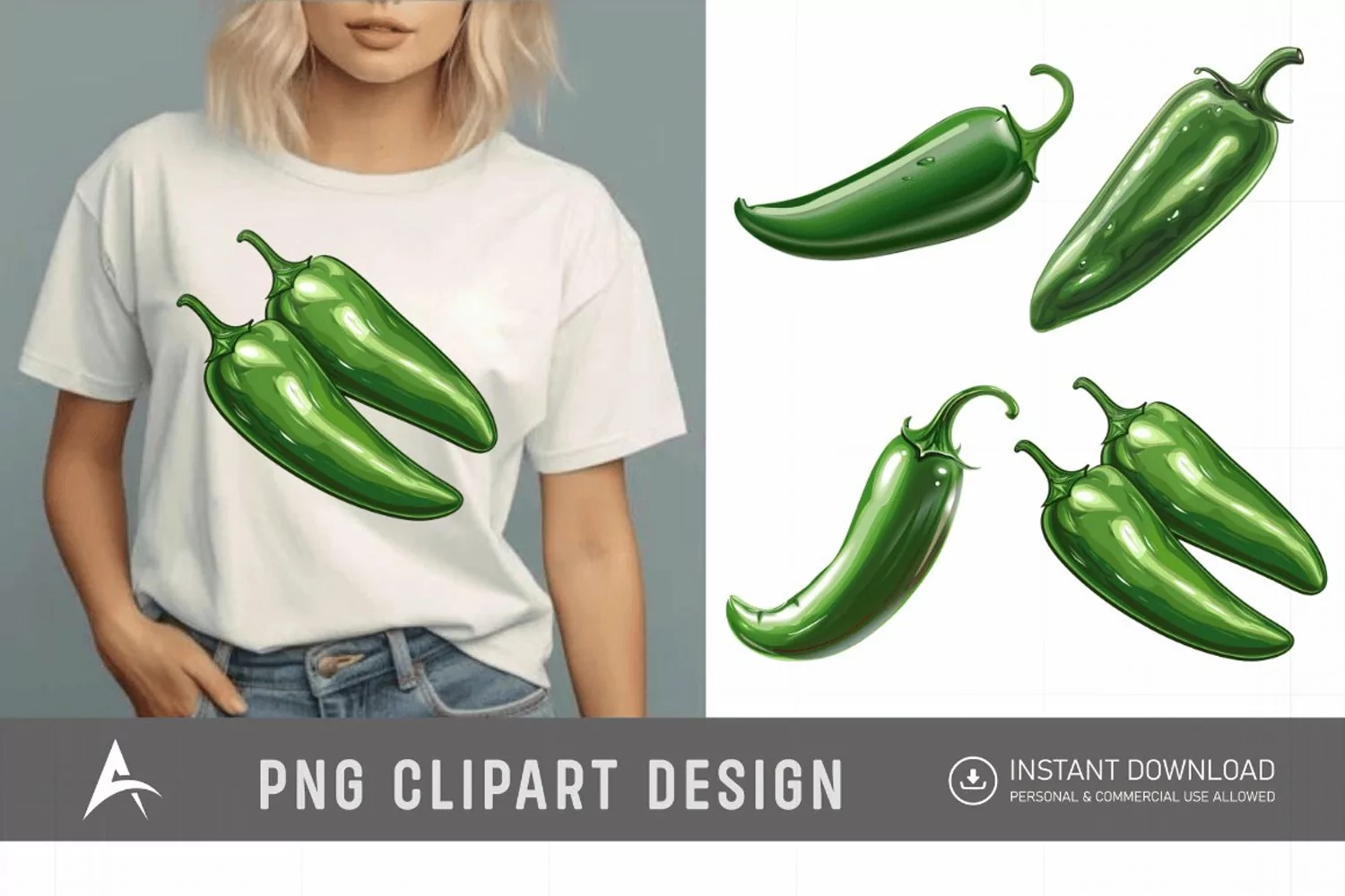 Watercolor Jalapeno Clipart product image 1