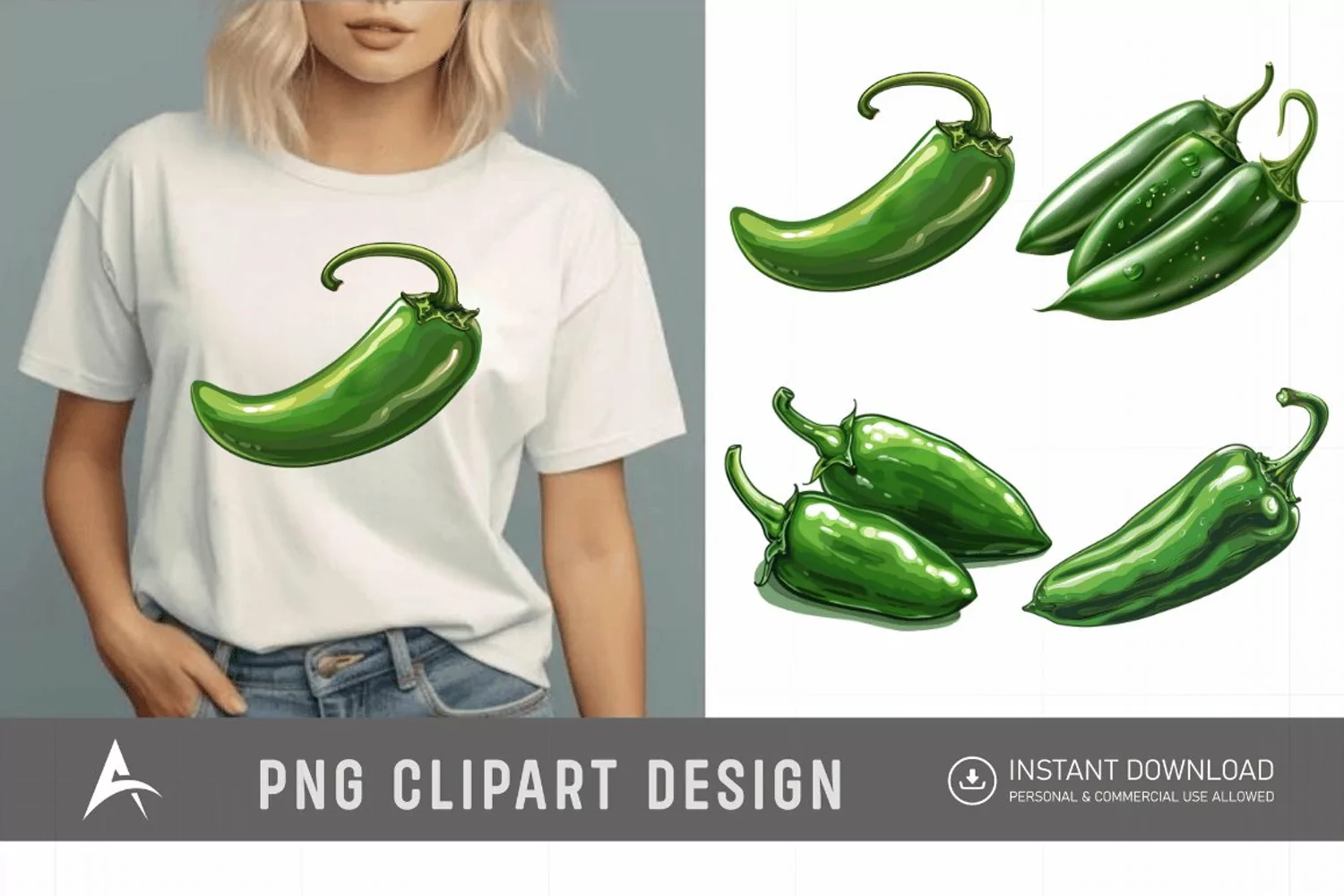 Watercolor Jalapeno Clipart product image 1