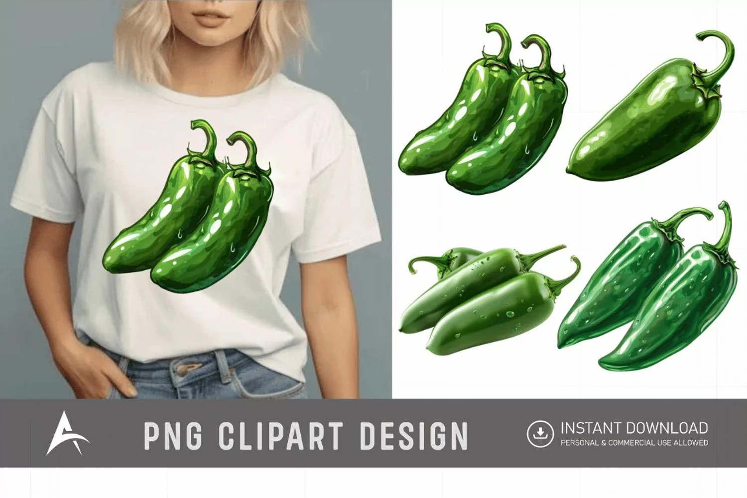 Watercolor Jalapeno Clipart product image 1