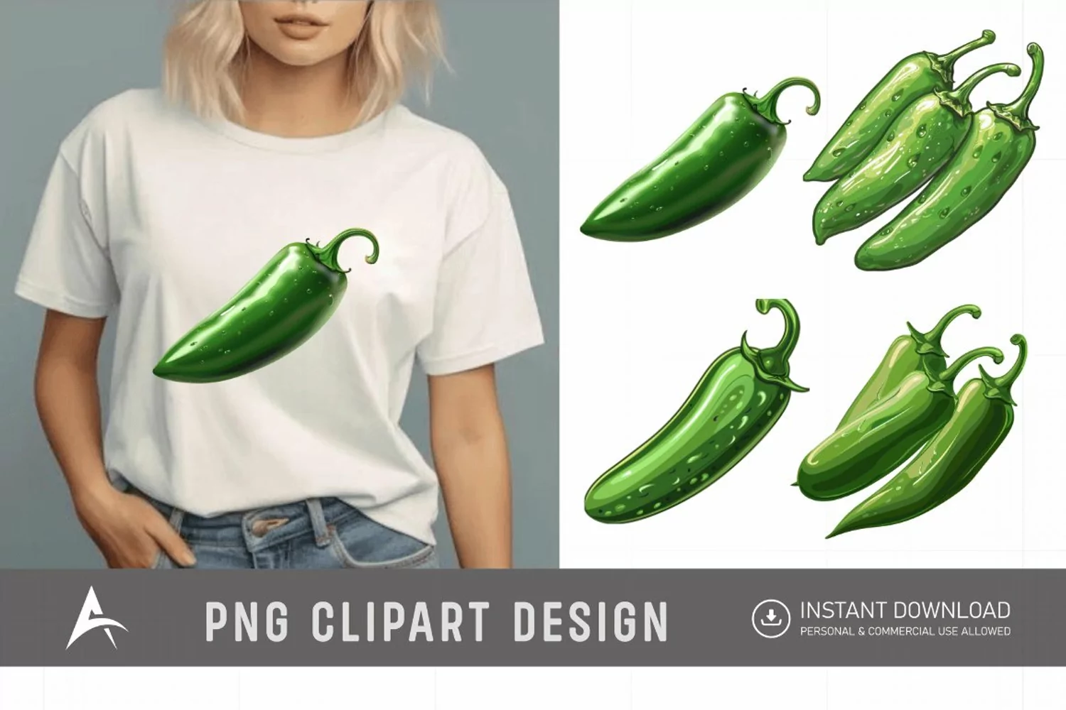 Watercolor Jalapeno Clipart product image 1