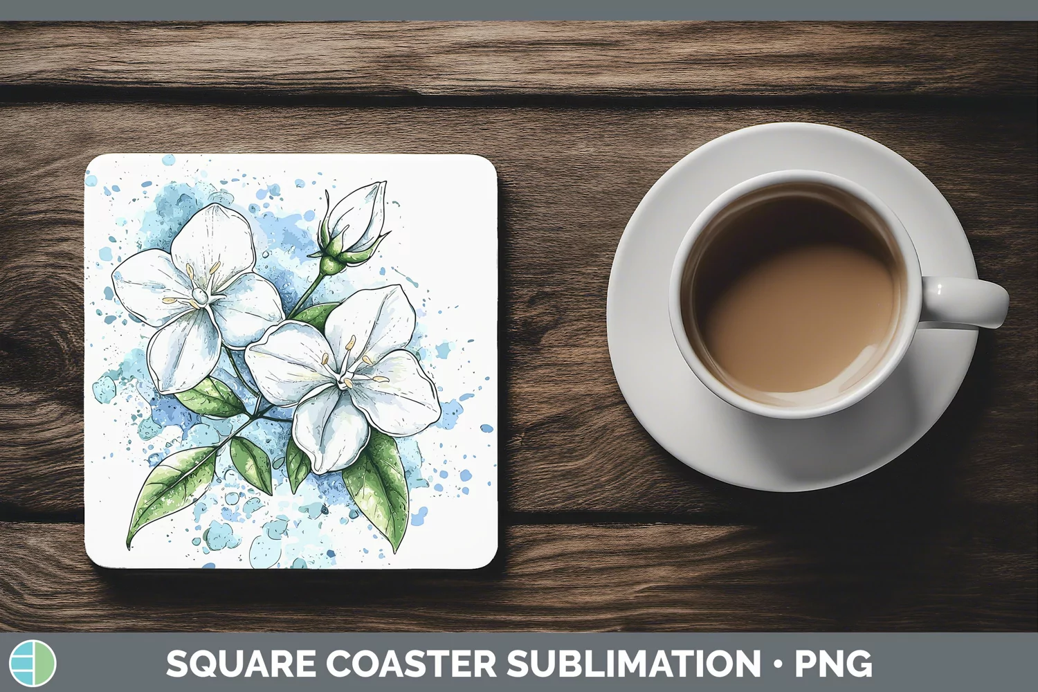 GorgeousWatercolor Square Coaster design.