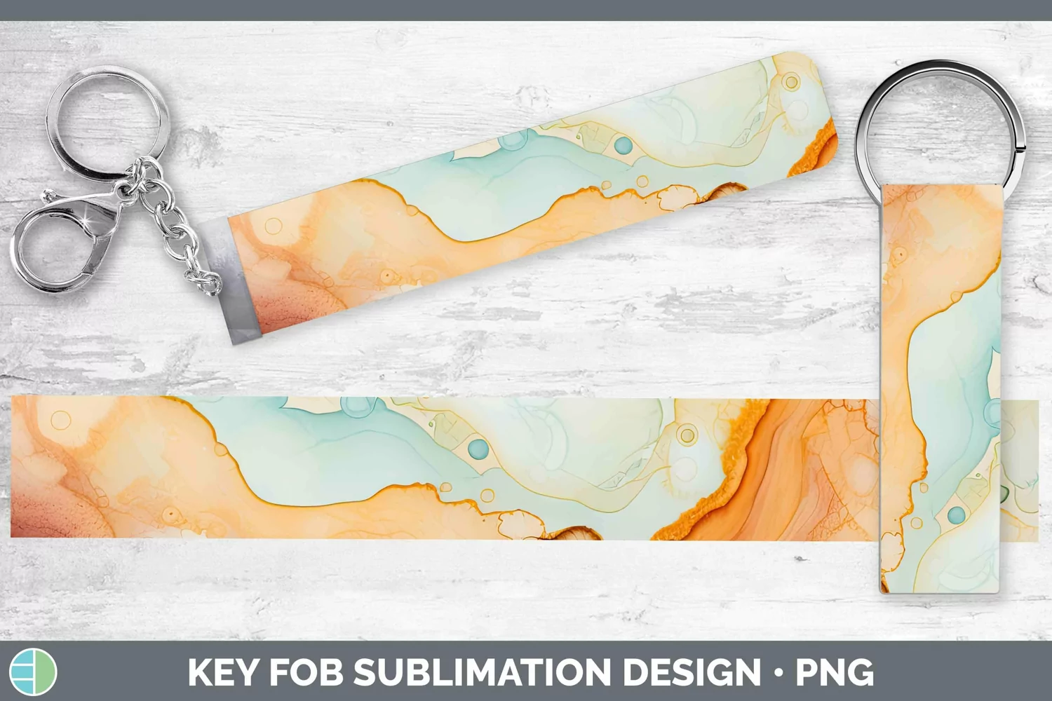GorgeousWatercolor Key Fob design.