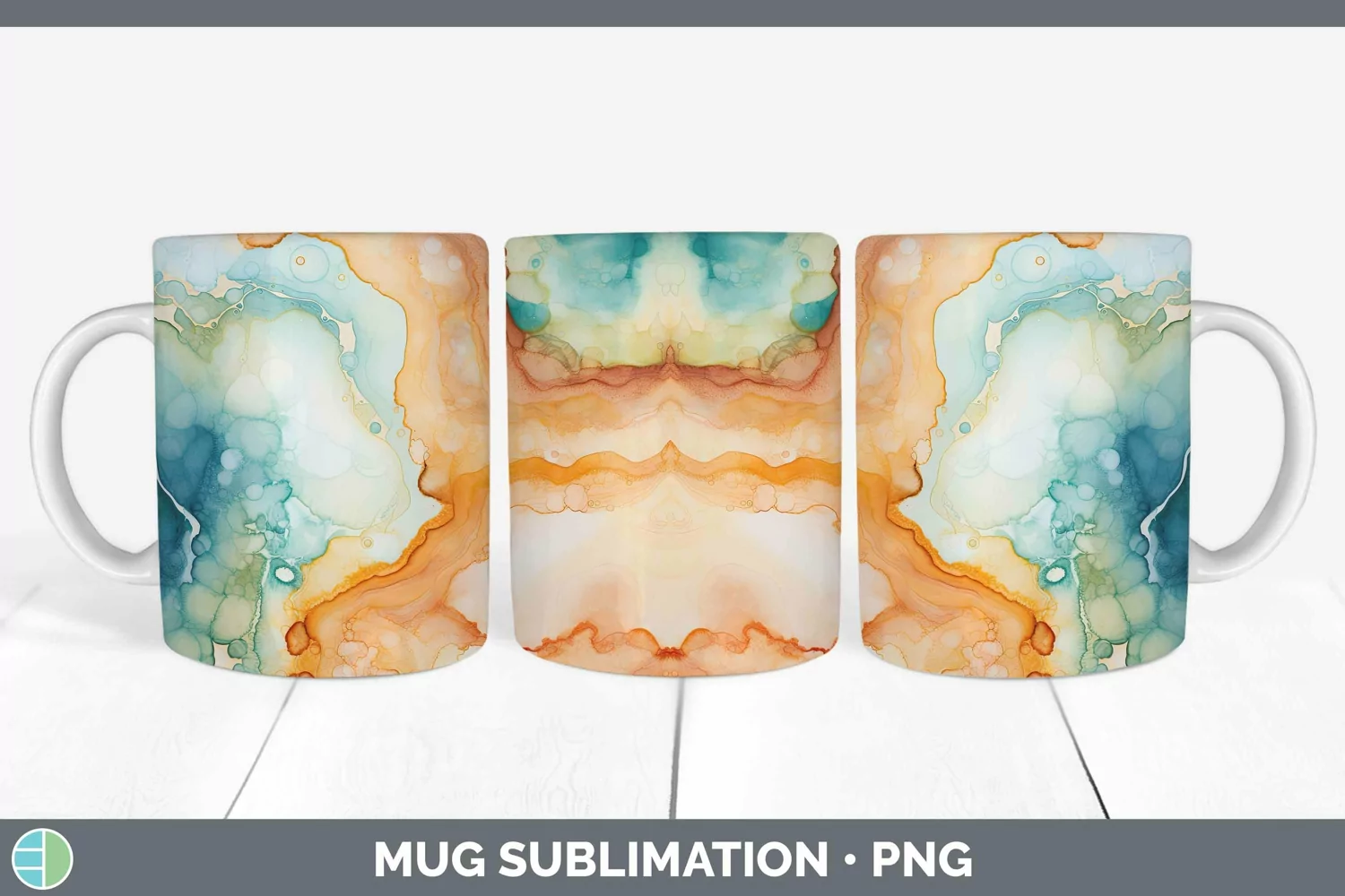 GorgeousWatercolor Mug Wrap design.