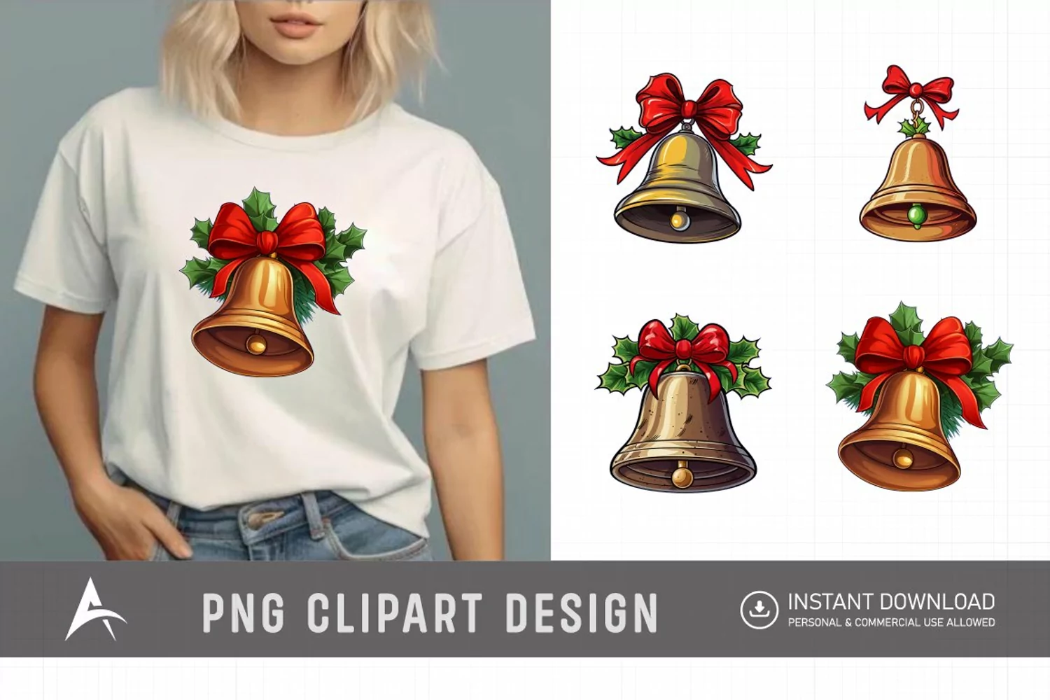 Watercolor Jingle Bell Clipart product image 1