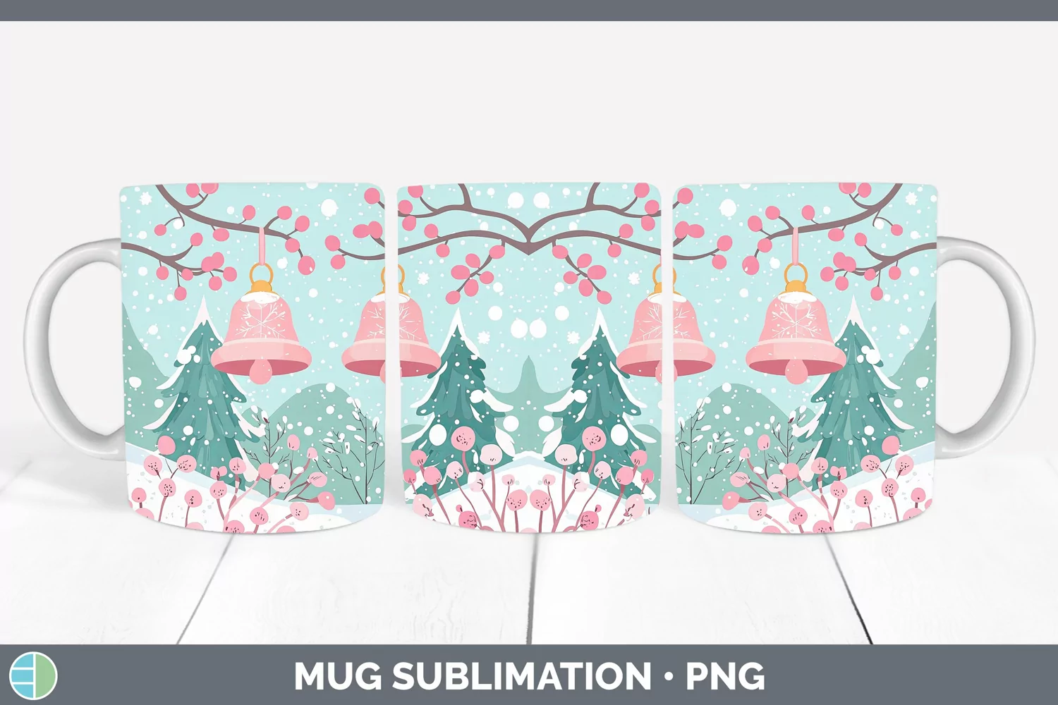 GorgeousWatercolor Mug Wrap design.