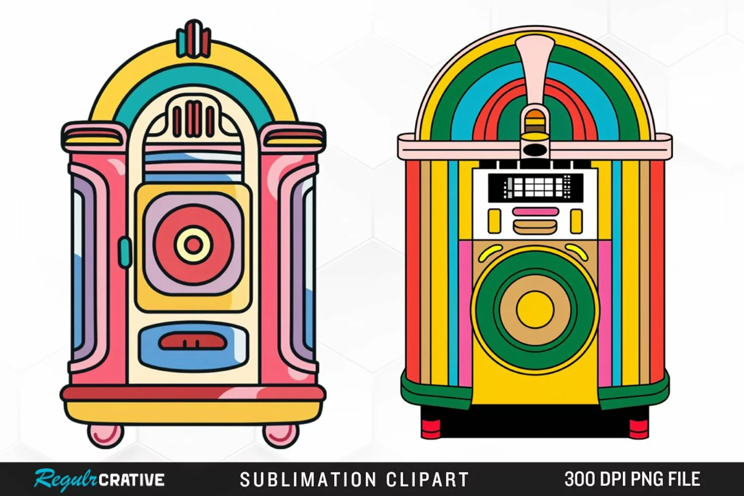 Watercolor Jukebox Illustration Clipart product image 1