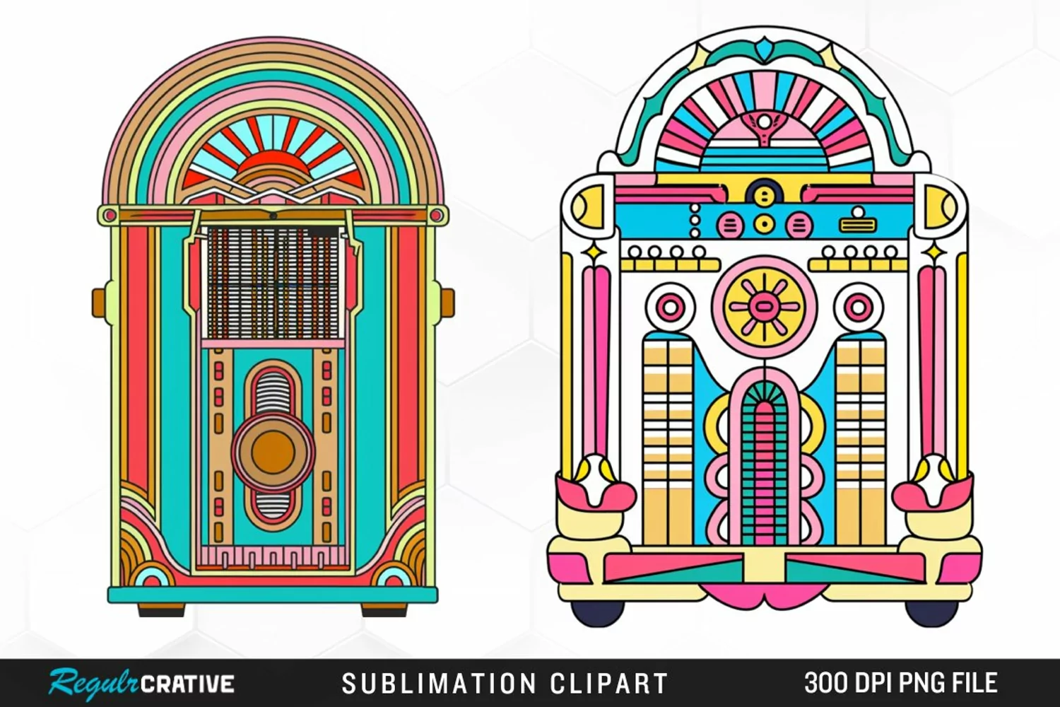 Watercolor Jukebox Illustration Clipart product image 1