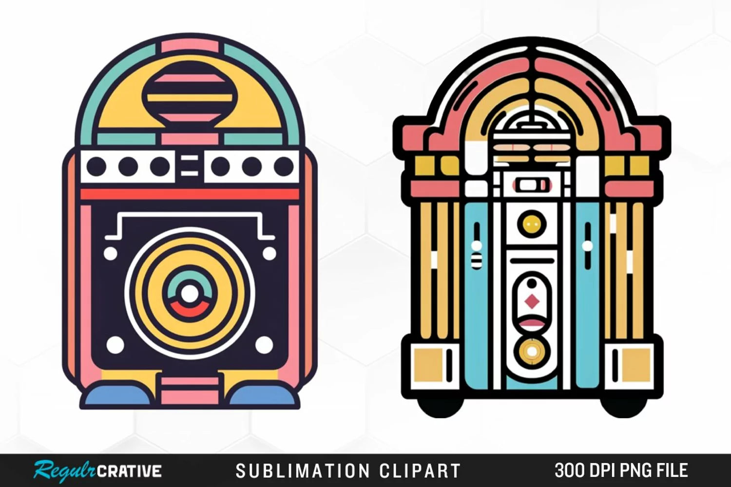 Watercolor Jukebox Illustration Clipart product image 1