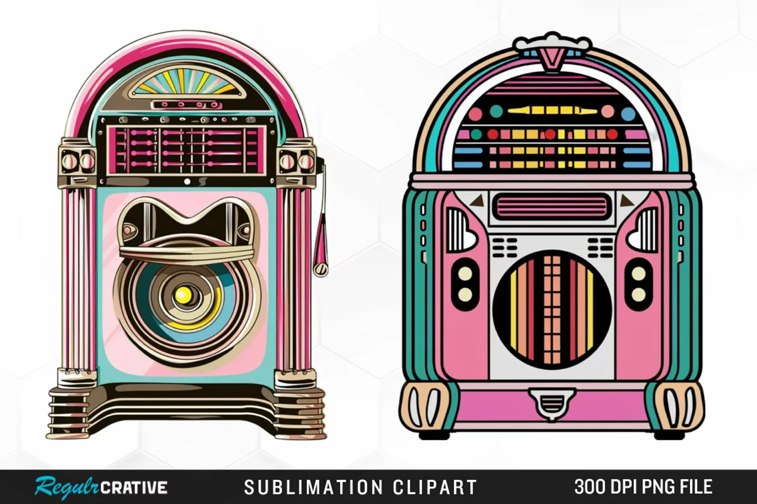 Watercolor Jukebox Exquisite Clipart product image 1