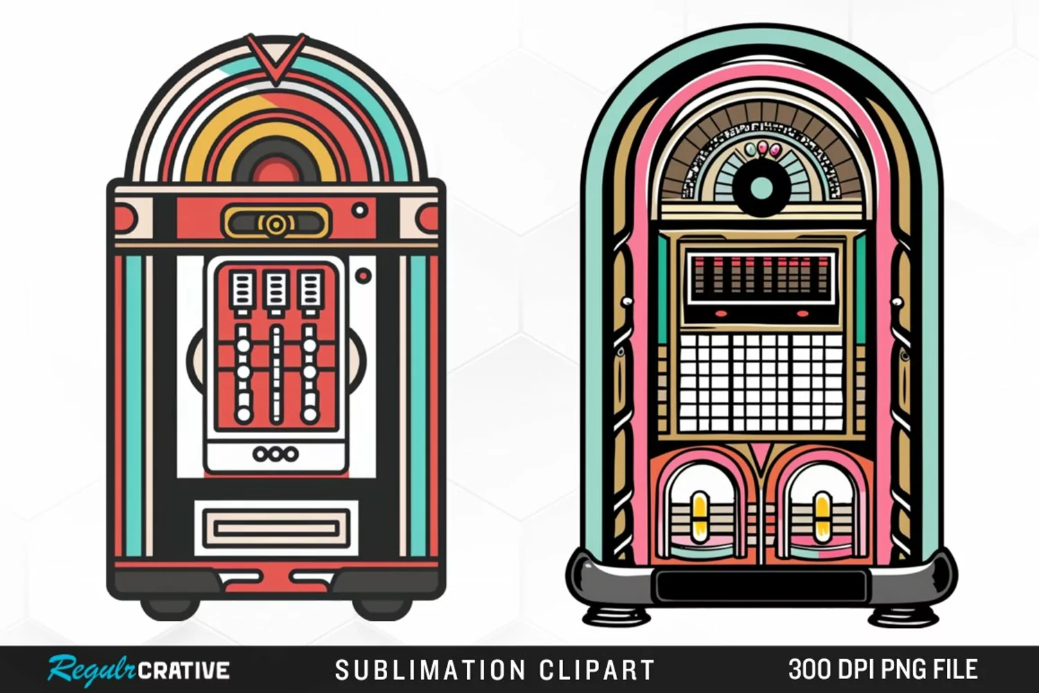Watercolor Jukebox Exquisite Clipart product image 1