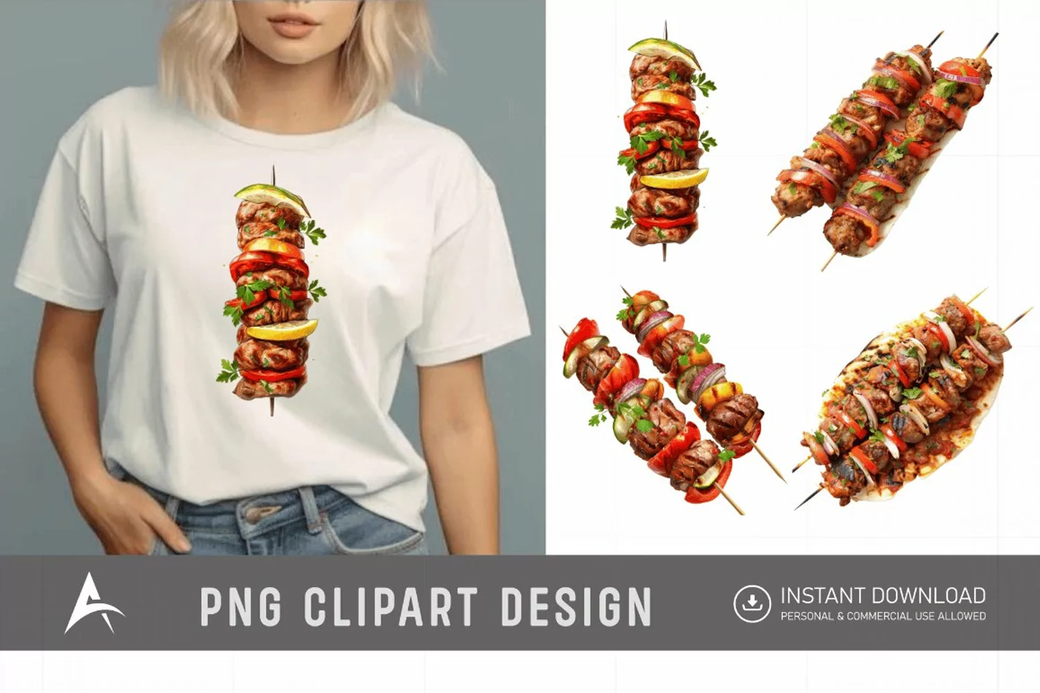 Watercolor Kebab Clipart product image 1