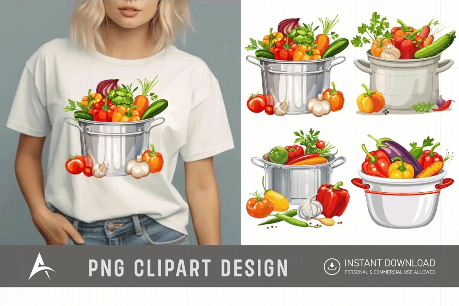 Watercolor Kitchen Pot Clipart product image 1