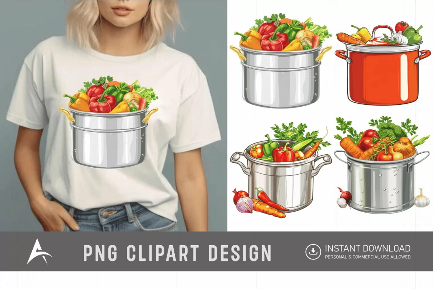 Watercolor Kitchen Pot Clipart product image 1