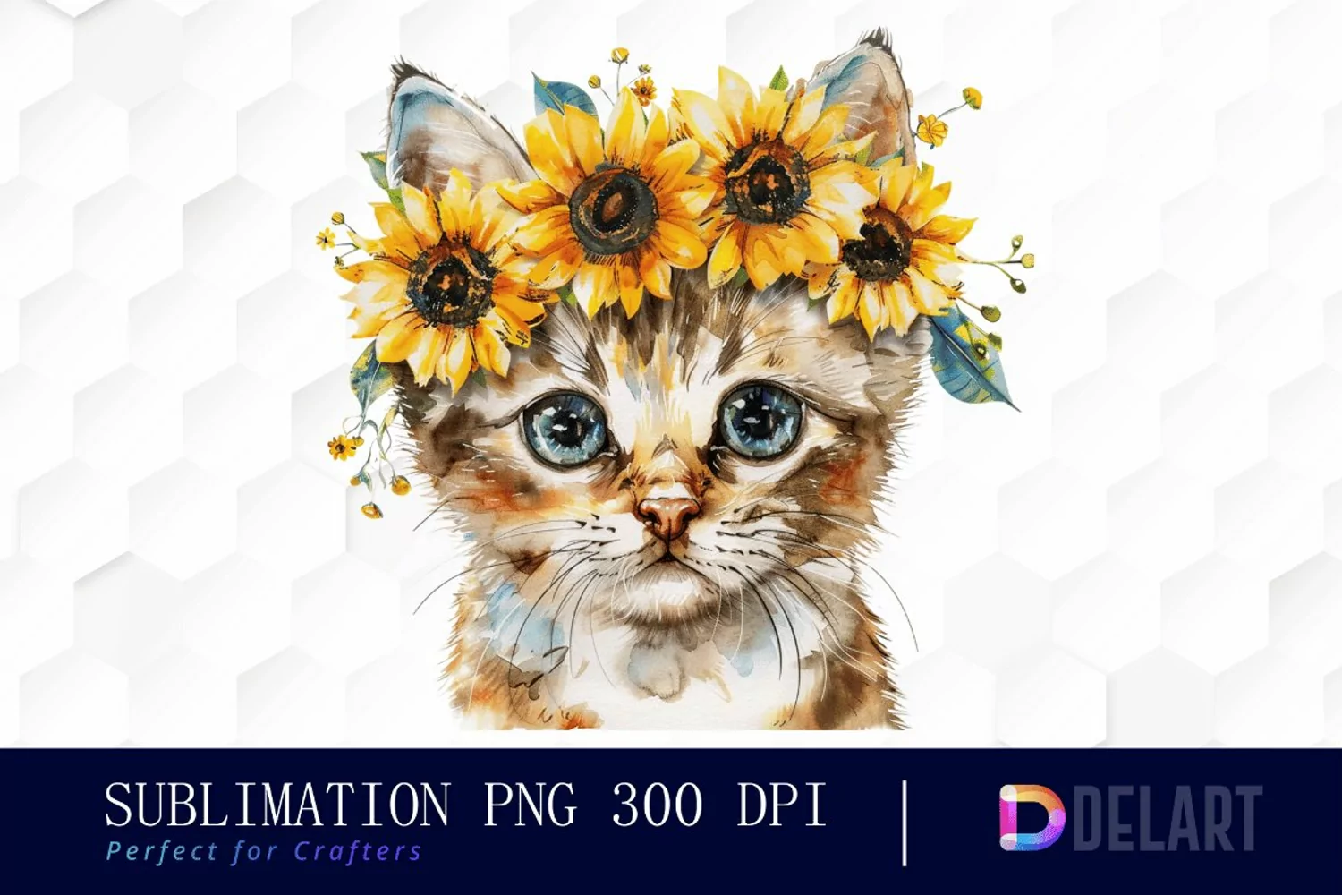 Kitten Sunflower Graphics Clipart product image 1