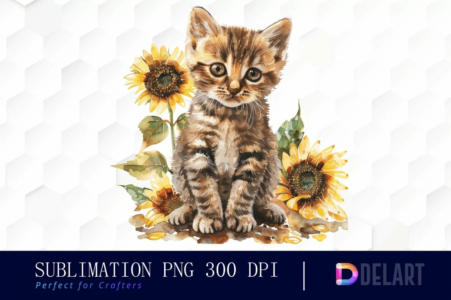 Kitten Sunflower PNG Clipart product image 1