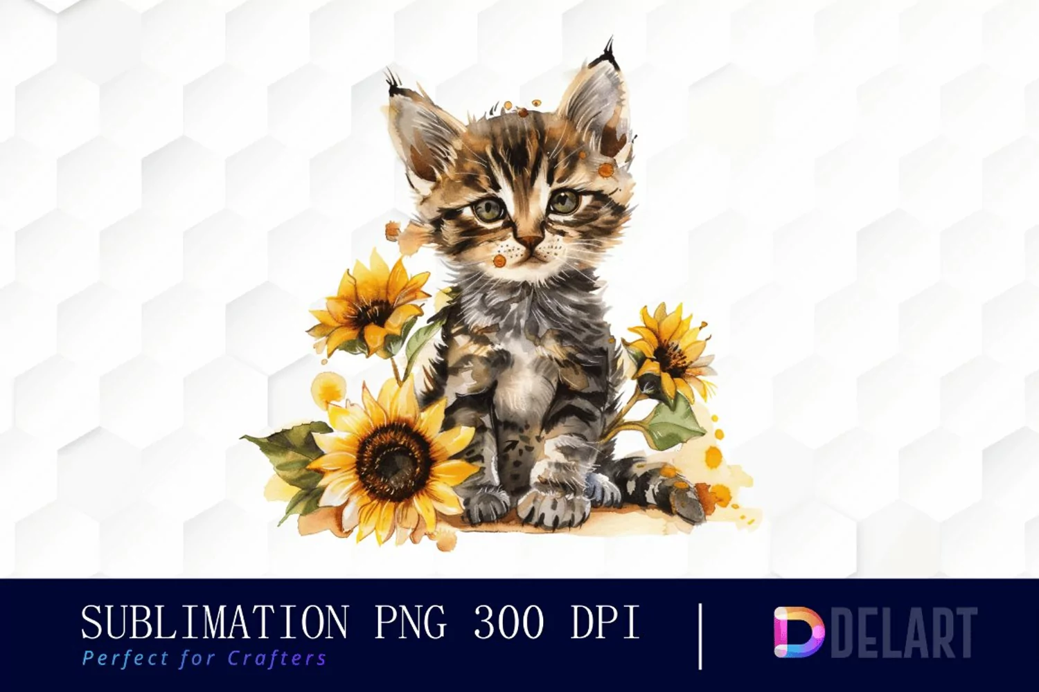 Kitten Sunflower PNG Clipart product image 1