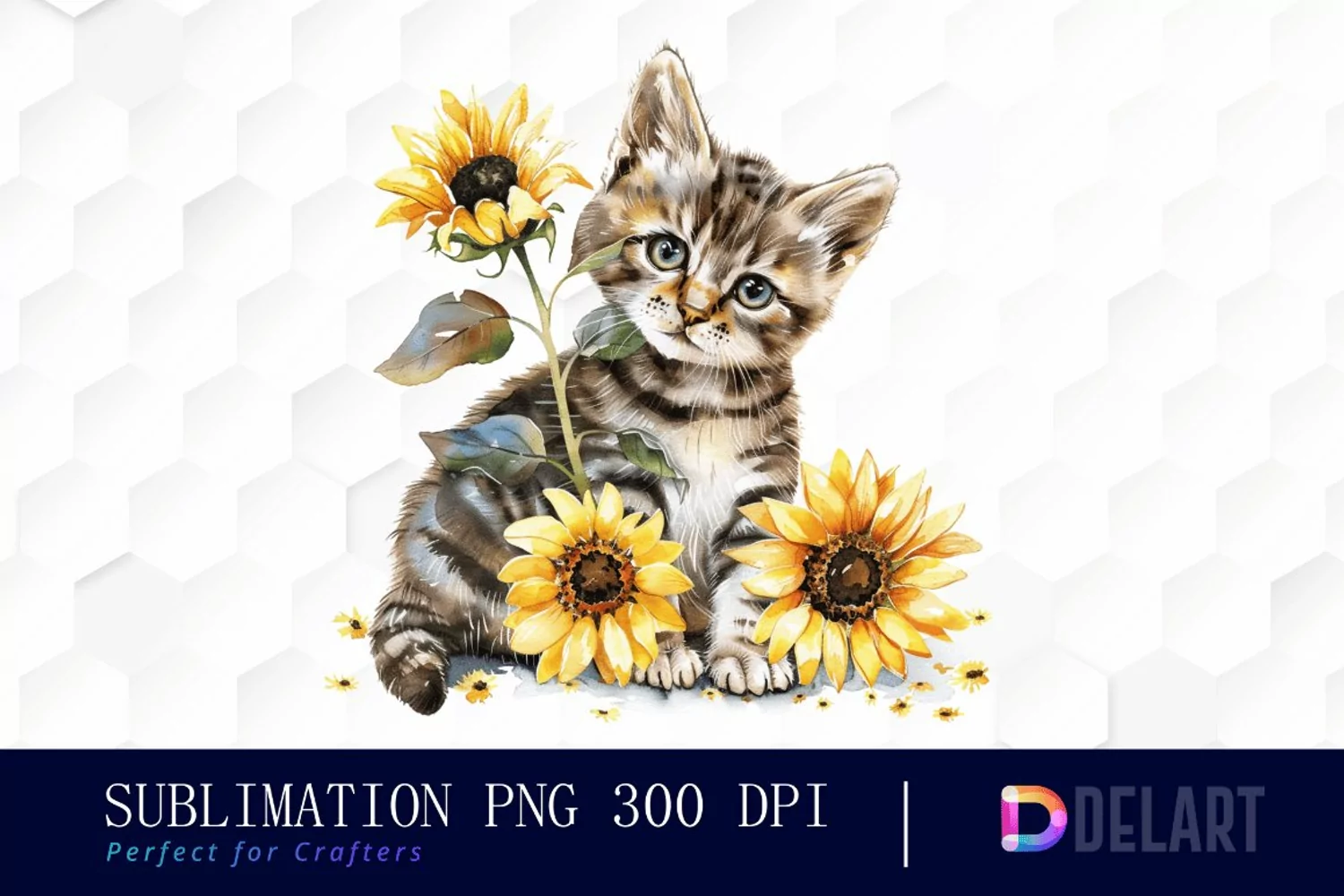 Kitten Sunflower PNG Clipart product image 1