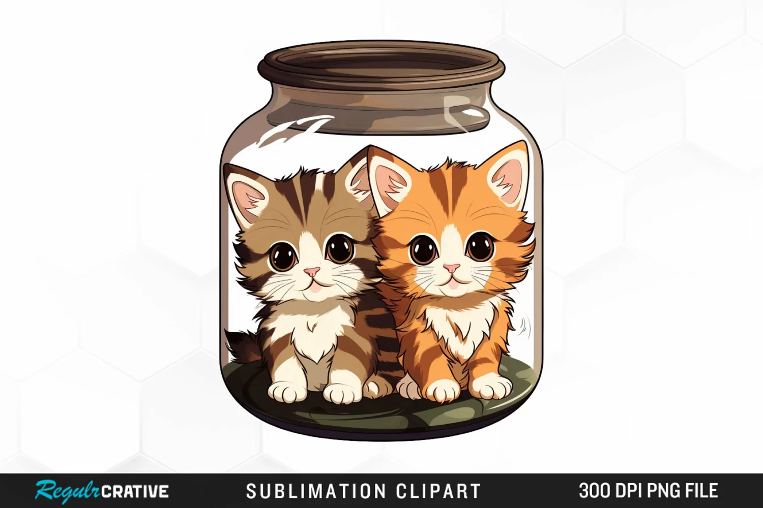 Watercolor Kittens a Jar Graphics Clipart product image 1