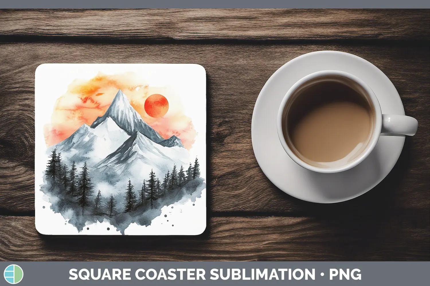GorgeousWatercolor Square Coaster design.