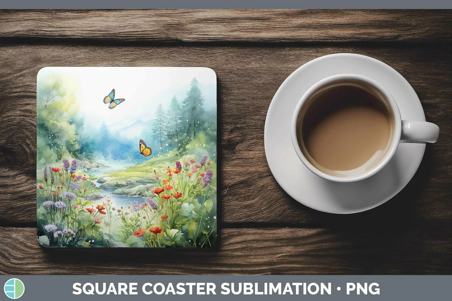 GorgeousWatercolor Square Coaster design.