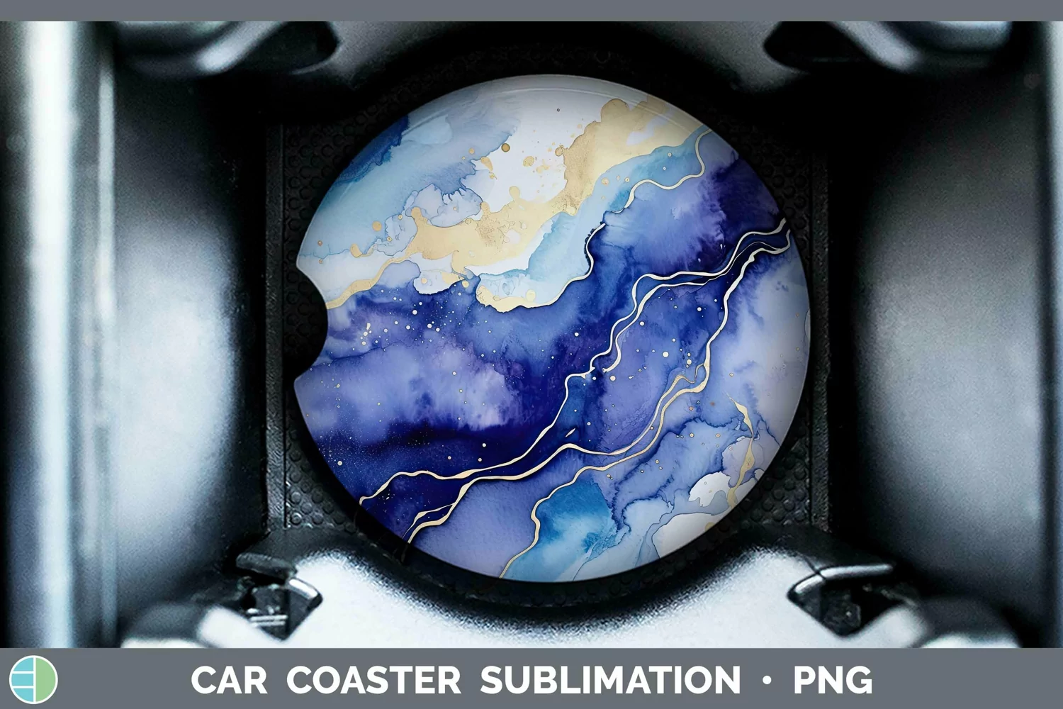GorgeousWatercolor Car Coaster design.