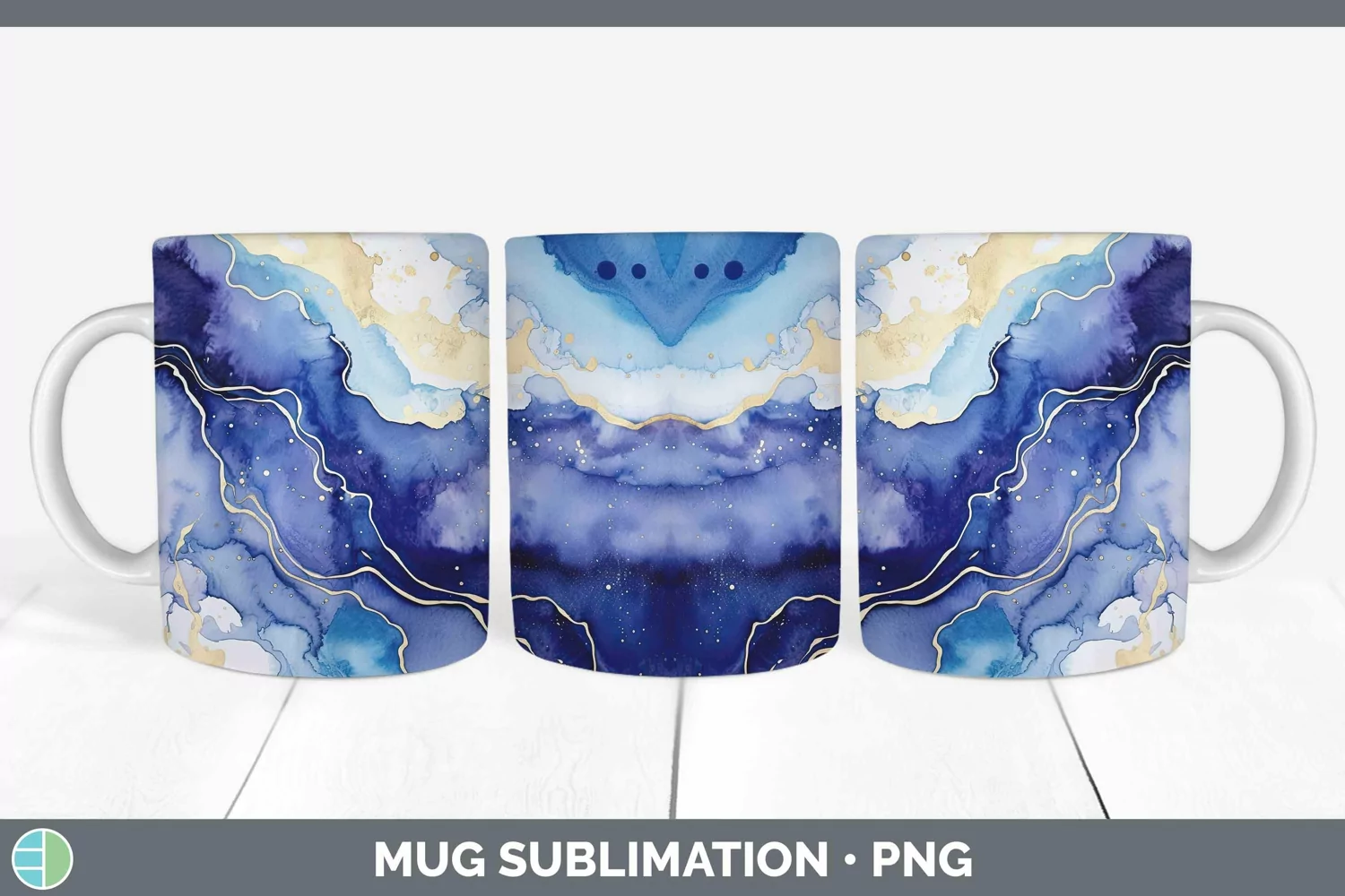 GorgeousWatercolor Mug Wrap design.