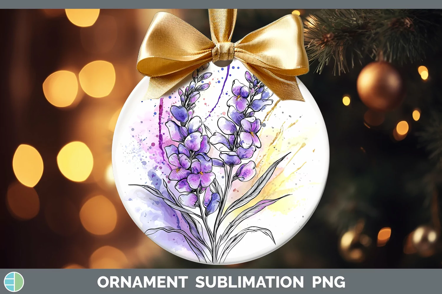 GorgeousWatercolor Ornament design.