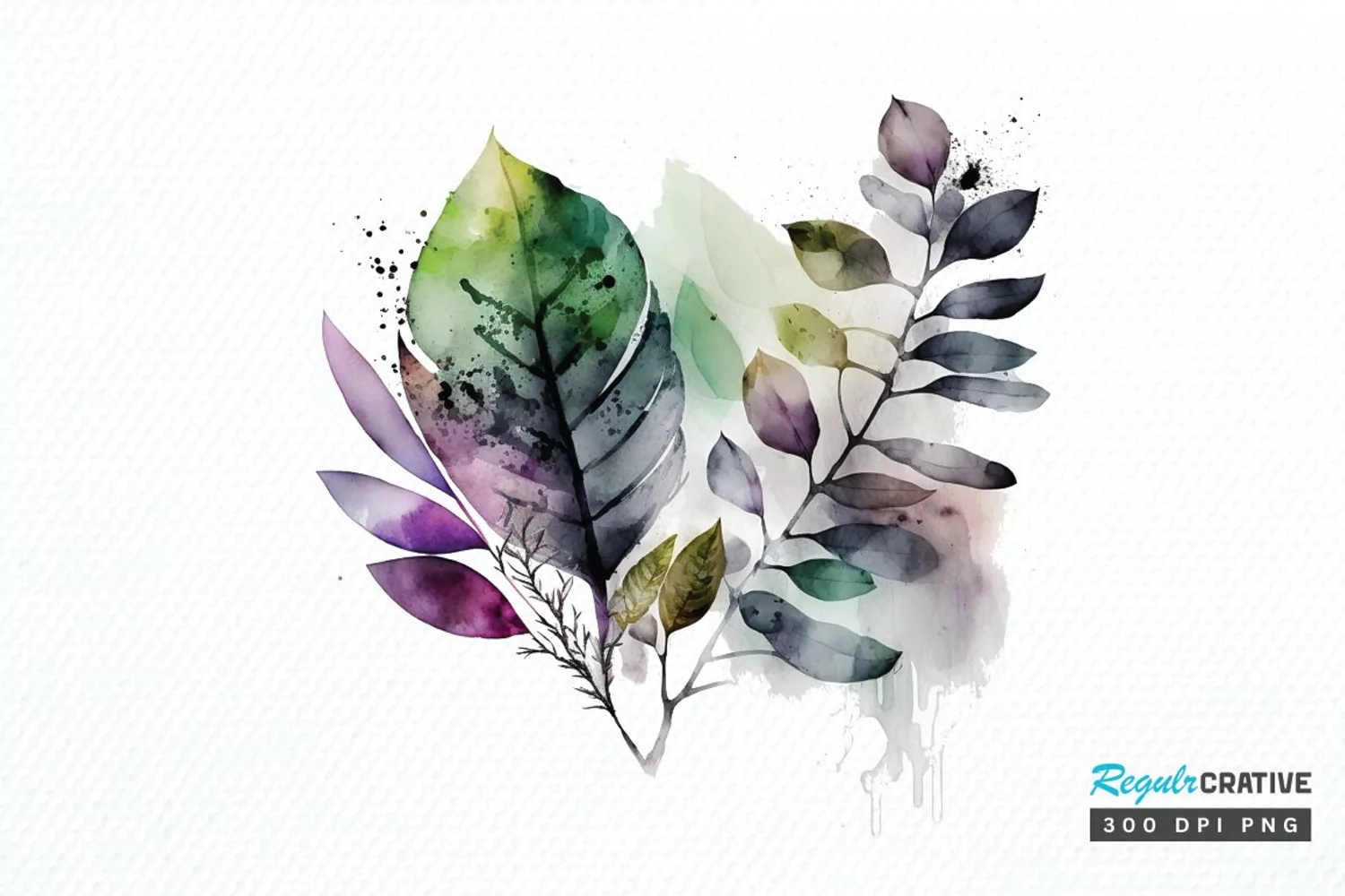 Watercolor Leave PNG Clipart product image 1