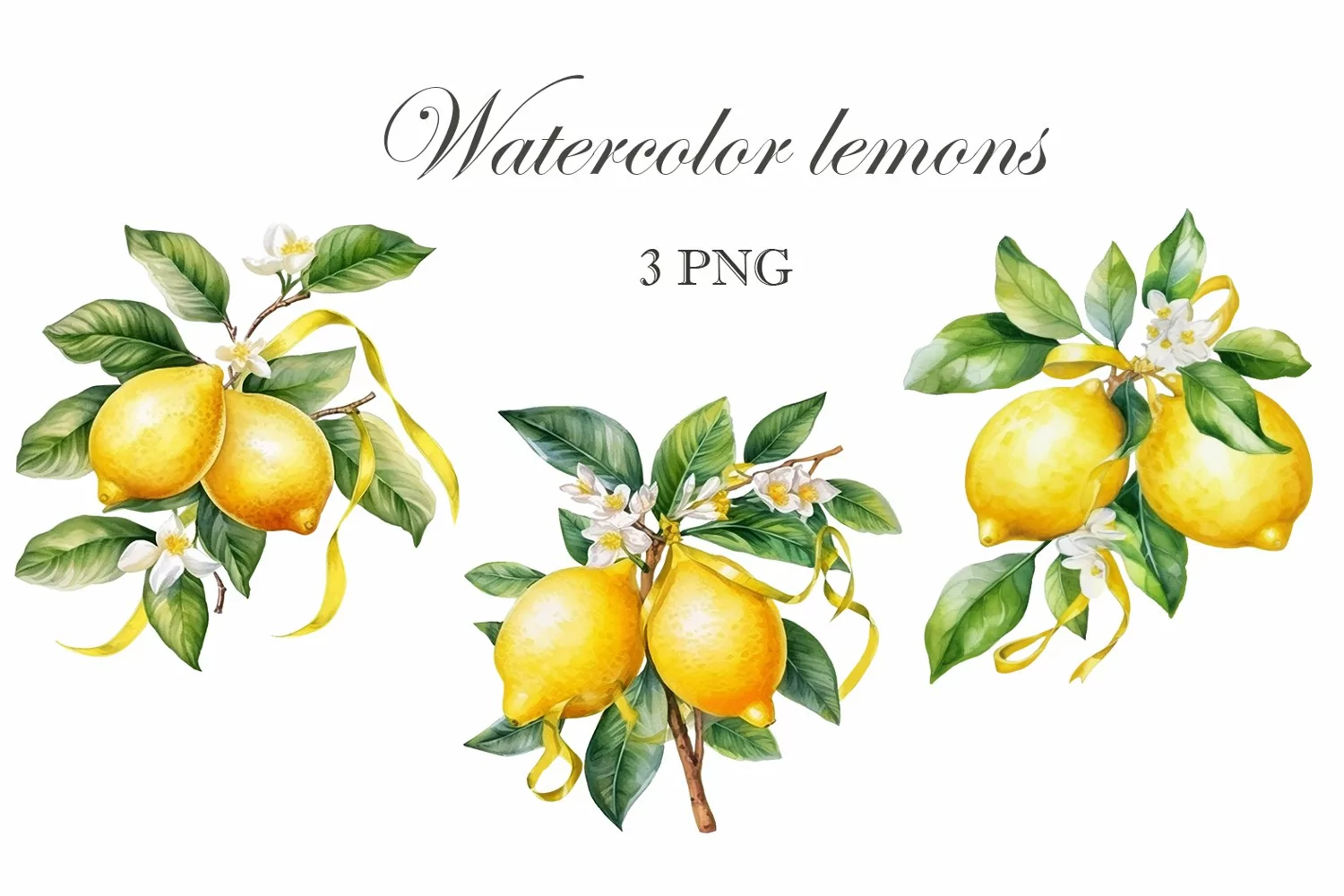 Watercolor lemon png