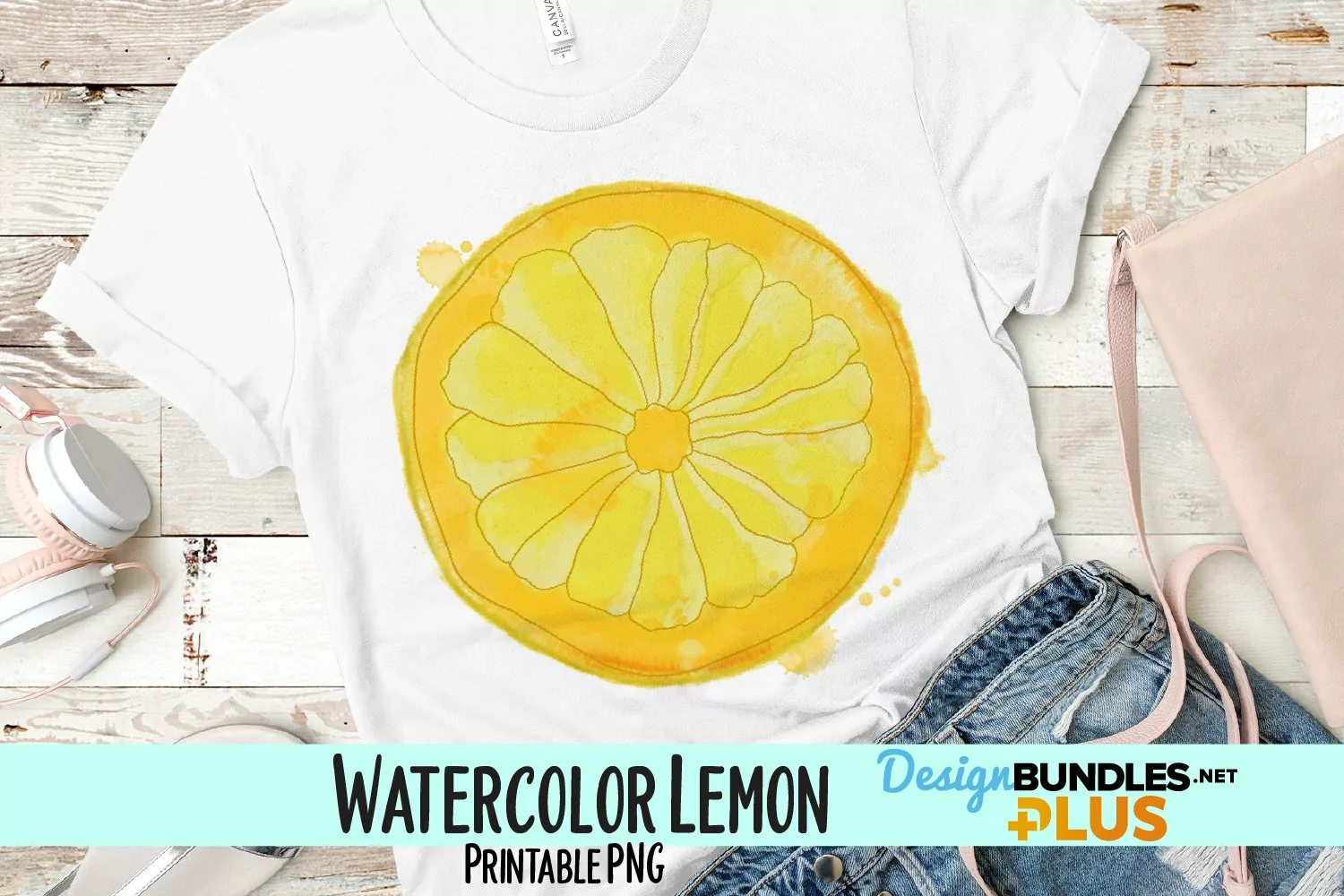 Watercolor Lemon Slice Sublimation PNG product image 1