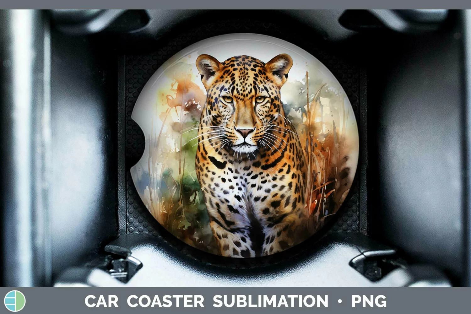 GorgeousWatercolor Car Coaster design.
